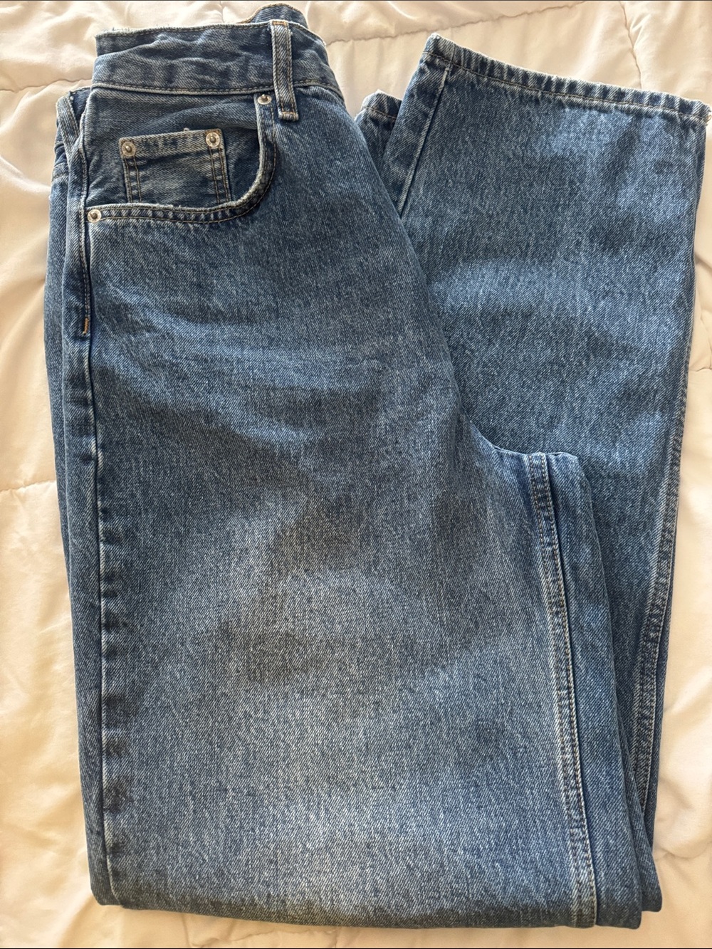 BDG High Rise Baggy Leg Blue Denim Jeans